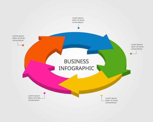 arrow chart template for infographic for presentation for 5 element
