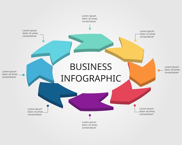 arrow chart template for infographic for presentation for 8 element