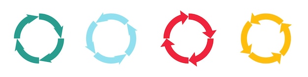 Arrow circle. Color recycle design for web or app. Reset vector icon.