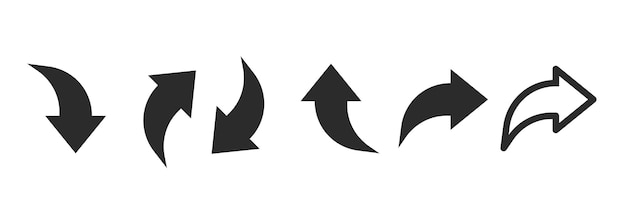 Arrow curve circle spin icon pictogram or bent circle upward share refresh button black line outline