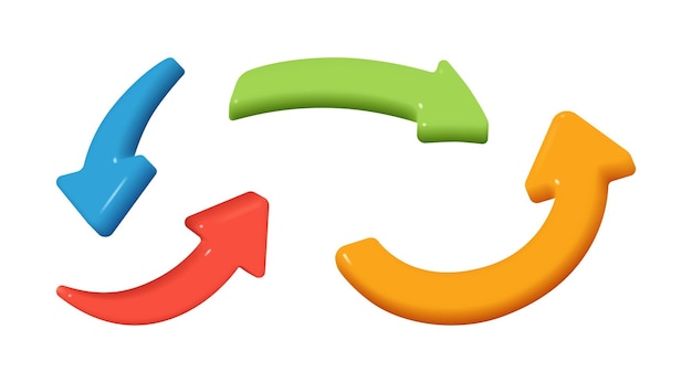 Arrow curve motion navigation pointer upward