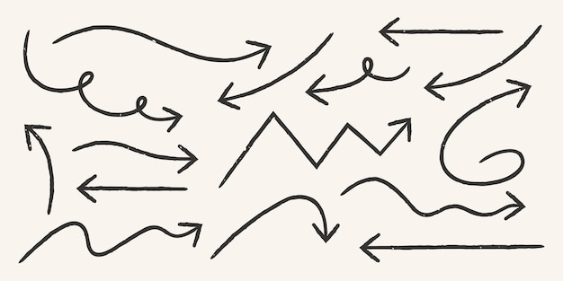 Arrow doodle hand drawn element collection
