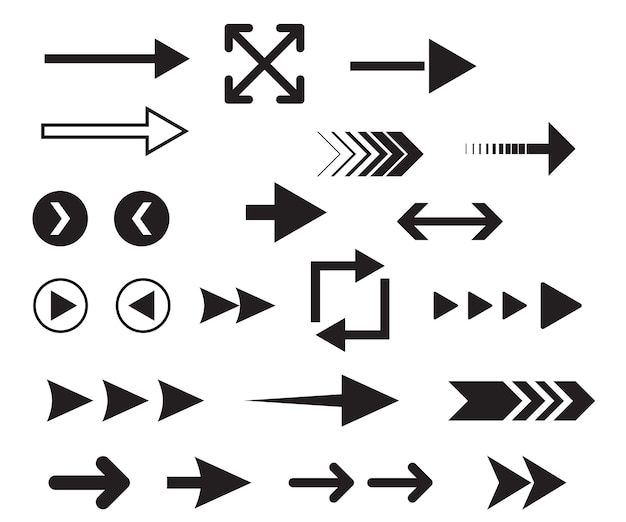 Arrow icon Mega set of vector arrows Set of Arrows symbols direction marker line