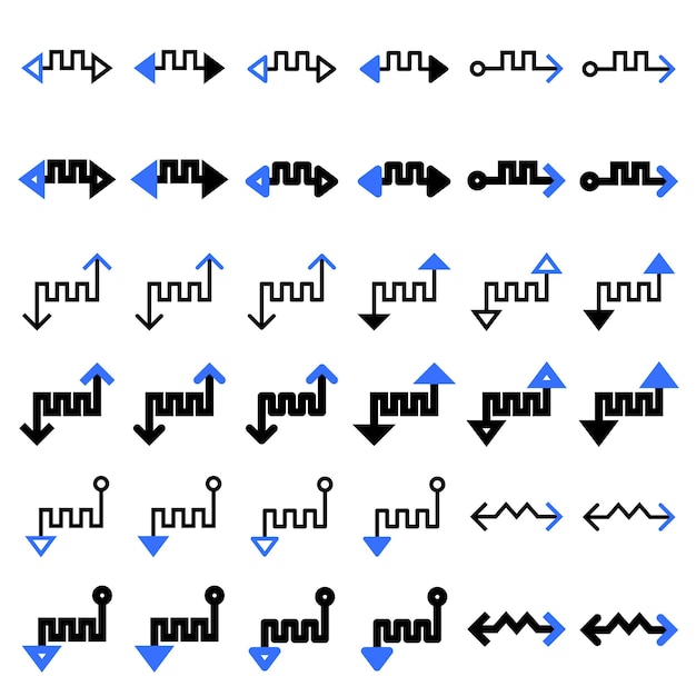 Arrow icon related to connection and flow