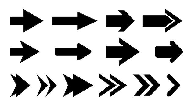 Arrow icon set Arrows different direction symbols flat design