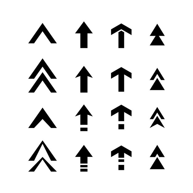 Arrow icon set isolated on white background