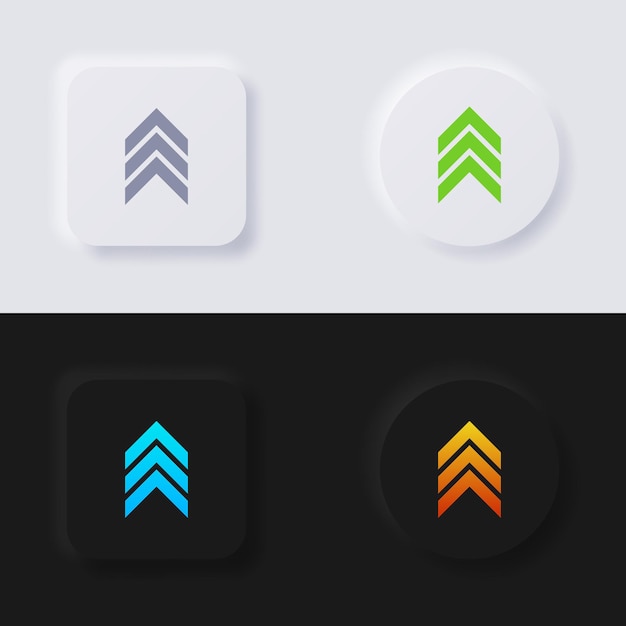 arrow icon set multicolor neumorphism button soft ui design for web design application ui and more button vector