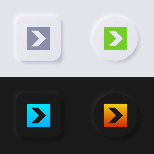 Arrow Icon set Multicolor neumorphism button soft UI Design for Web design Application UI and more Button Vector