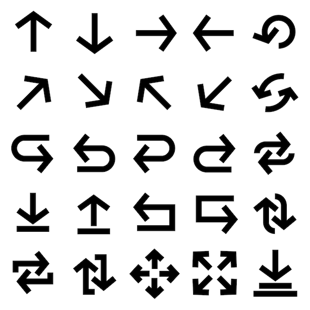 Arrow icons pack stock vector