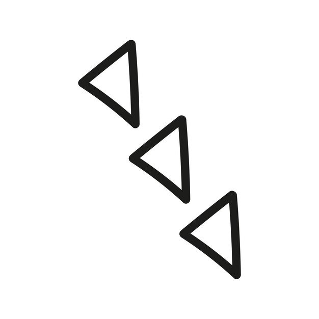 arrow in triangle shape doodle hand drawn element for business presentations and navigation