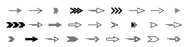 Arrow line icon set arrows simple illustration