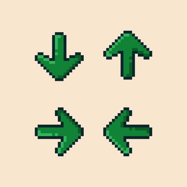 Arrow set icon in pixel art style