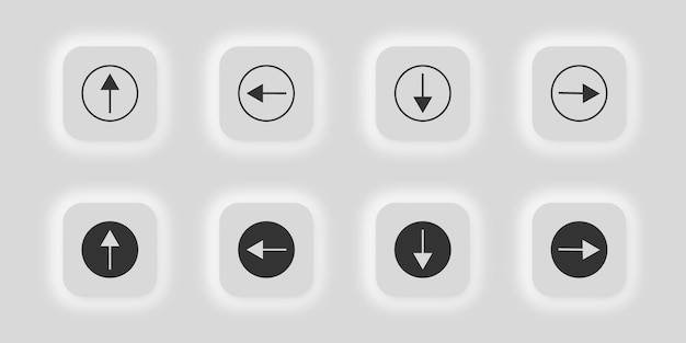 Arrow up left down right in a circle icon set App button vector desing