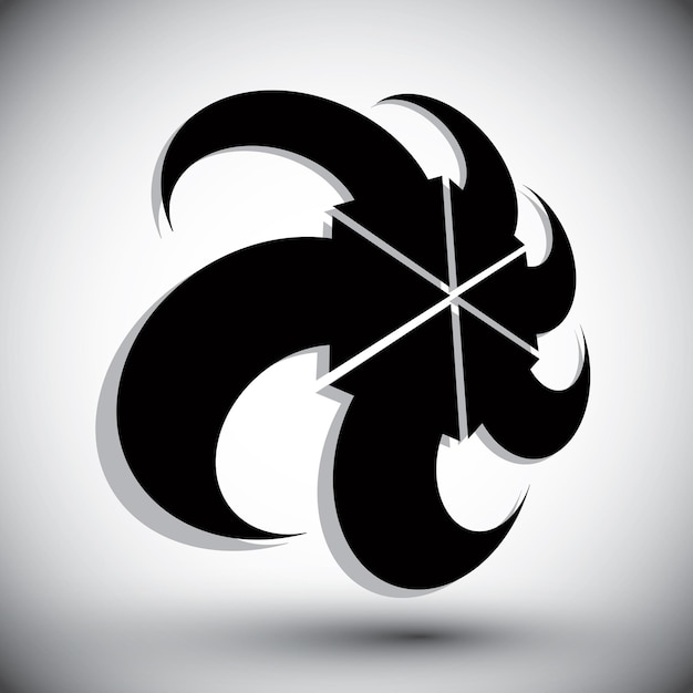 Arrows abstract conceptual symbol template, vector 3d single color pictogram.