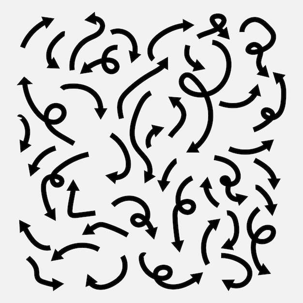 arrows collection hand drawn vector arrows pointing different directions
