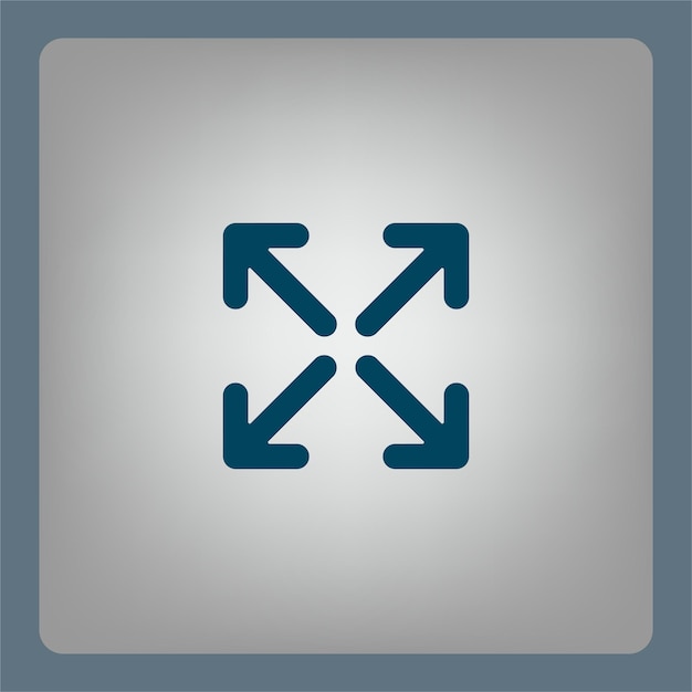 Arrows expand full screen symbol Vector illustration on a gray background Eps 10