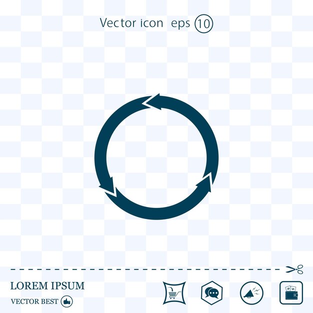 arrows in a circle graph vector symbol on a light background eps 10