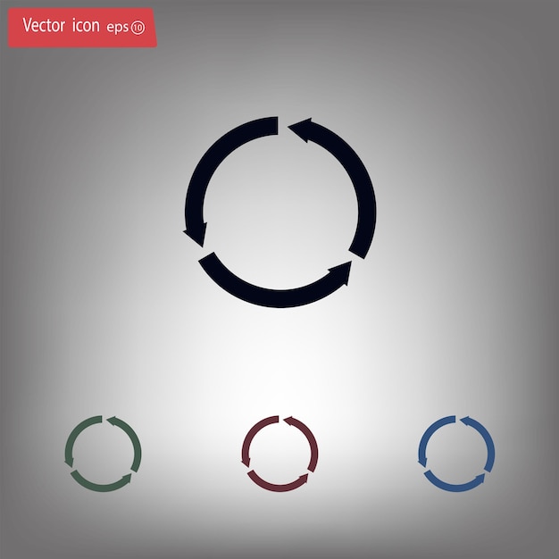 arrows in a circle recycling symbol vector illustration on gray background eps 10