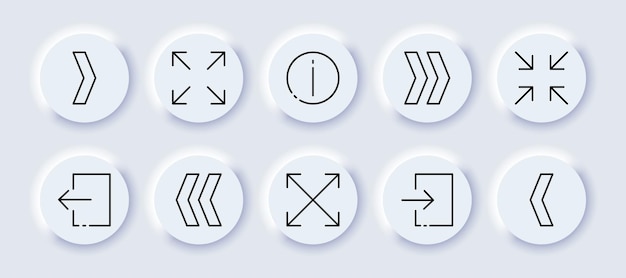 Arrows Line icon black set of arrows Vector icons
