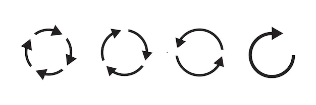 arrows reboot update icons set of circular arrows stock vector