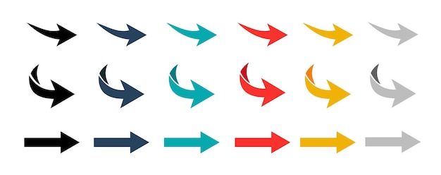 Arrows set vector illustration Colorful arrow symbols vector icon Arrows set icon Arrow icon