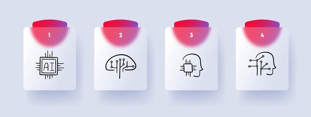 Artificial Intelligence A field of computer science that focuses on creating intelligent machines capable of simulating human intelligence Glassmorphism style Vector line icon for Business