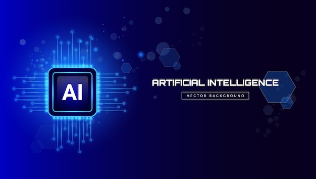 Artificial intelligence abstract background AI digital circuit board tech banner