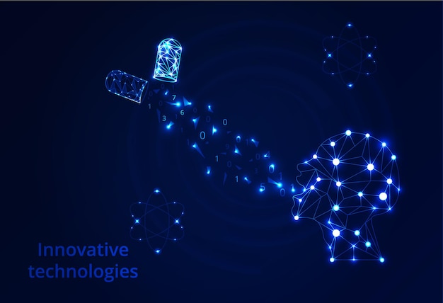 Artificial intelligence AI cybernetic mind and machine learning