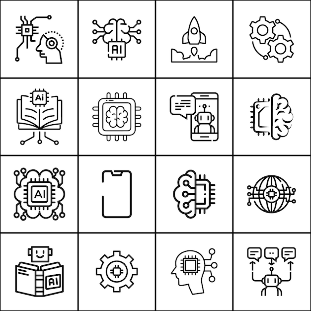 Artificial Intelligence and Technology Icons