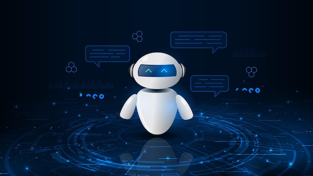 Artificial intelligence chat bot concept Abstract digital technology innovation background