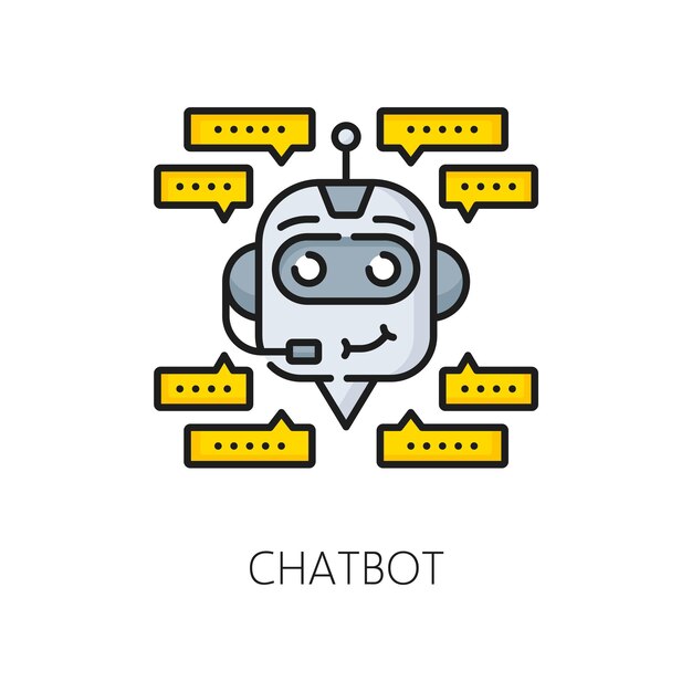 Artificial intelligence chatbot line color icon