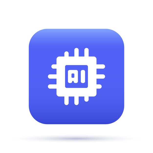 Artificial Intelligence Chip 3D Icon