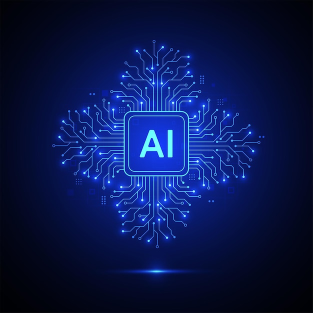 Artificial intelligence circuit line style Machine learning design Smart network