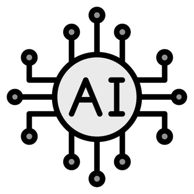 artificial intelligence icon vector image can be used for cyberpunk
