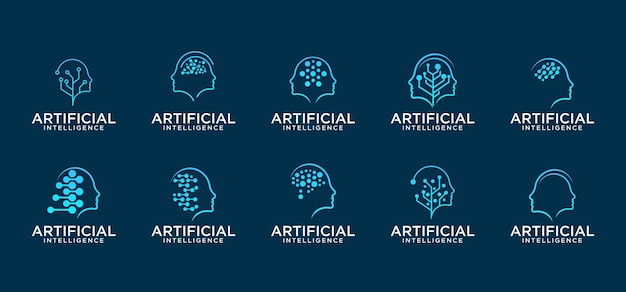 Artificial intelligence logo future technology logo vector smart man future technology