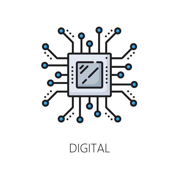 Artificial intelligence machine learning line icon