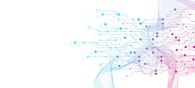 artificial intelligence with circuit electric line style digital futuristic machine learning design