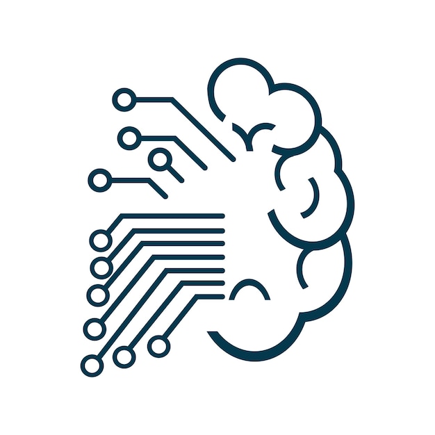 Artificial intelligent brain control system of AI and chip technology for UI of web app vector
