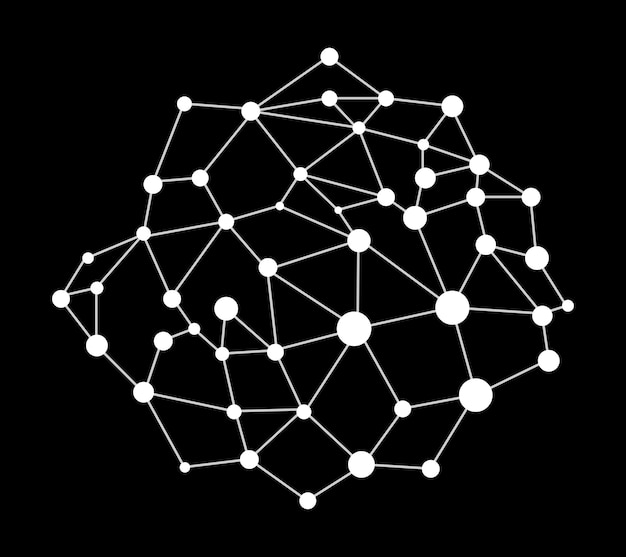 Artificial Neural Network Vector Graphic Connected Dots and Lines Mesh Abstract AI Technology and Machine Learning Visualization
