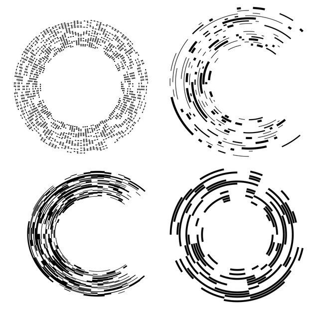 Aseta design element circle Eristettyjä lihavoituja vektorivärejä kultainen rengas abstraktista hehkusta, aaltoilevia raitoja monista kimaltelevista pyörteistä, jotka on luotu käyttämällä Blend Tool -vektorikuvitusta EPS10 esitystäsi varten