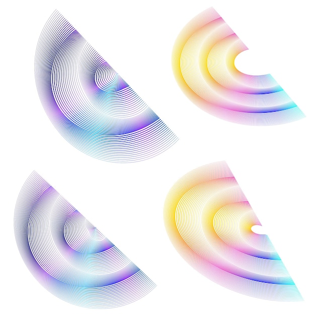 Aseta design element circle Eristettyjä lihavoituja vektorivärejä kultainen rengas abstraktista hehkusta, aaltoilevia raitoja monista kimaltelevista pyörteistä, jotka on luotu käyttämällä Blend Tool -vektorikuvitusta EPS10 esitystäsi varten