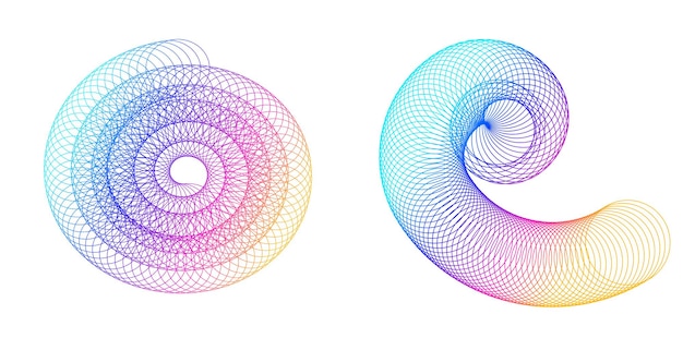 Aseta design element circle Eristettyjä lihavoituja vektorivärejä kultainen rengas abstraktista hehkusta, aaltoilevia raitoja monista kimaltelevista pyörteistä, jotka on luotu käyttämällä Blend Tool -vektorikuvitusta EPS10 esitystäsi varten