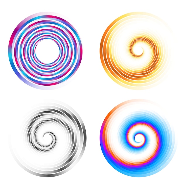 Aseta design element circle Eristettyjä lihavoituja vektorivärejä kultainen rengas abstraktista hehkusta, aaltoilevia raitoja monista kimaltelevista pyörteistä, jotka on luotu käyttämällä Blend Tool -vektorikuvitusta EPS10 esitystäsi varten