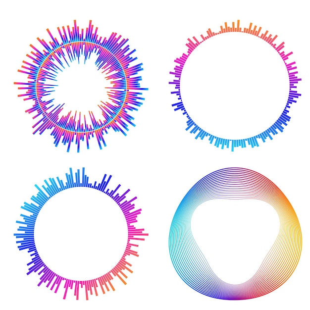 Aseta design element circle Eristettyjä lihavoituja vektorivärejä kultainen rengas abstraktista hehkusta, aaltoilevia raitoja monista kimaltelevista pyörteistä, jotka on luotu käyttämällä Blend Tool -vektorikuvitusta EPS10 esitystäsi varten