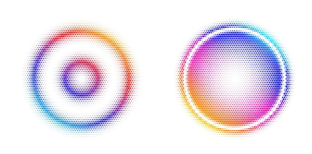 Aseta Design-elementit symboli Muokattava puolisävykehys pisteympyräkuvio valkoisella taustalla Vektorikuvitus eps 10 -kehys mustilla satunnaisilla pisteillä Pyöreä reunus Ikoni käyttää puolisävyympyräpisteitä tekstiä