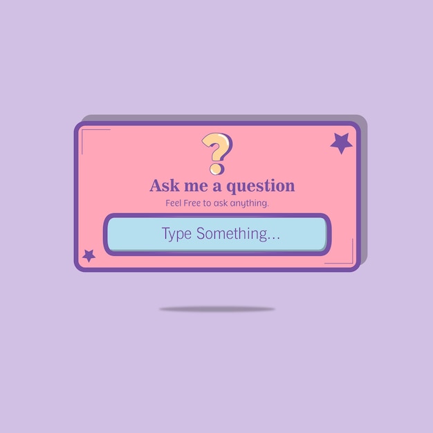 Ask me a question engagement interface mockup Premium Vector