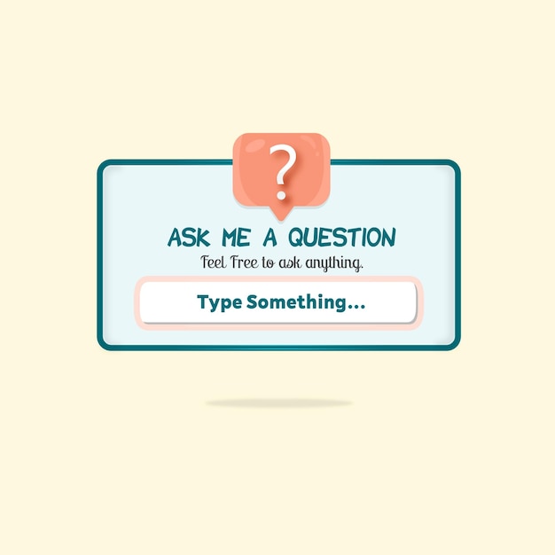 Ask me a question engagement interface mockup Premium Vector