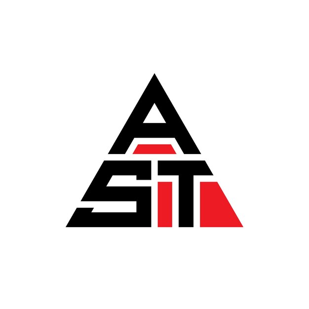 AST triangle letter logo design with triangle shape AST triangle logo design monogram AST triangle vector logo template with red color AST triangular logo Simple Elegant and Luxurious Logo