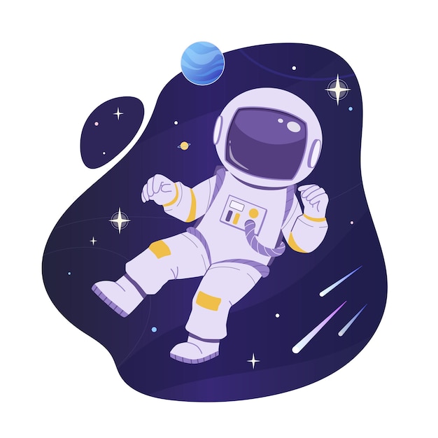 Astronaut in a helmet in open space