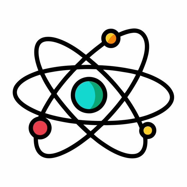 Atom Hand Drawn Physics Doodle Icon on a white isolated background 12